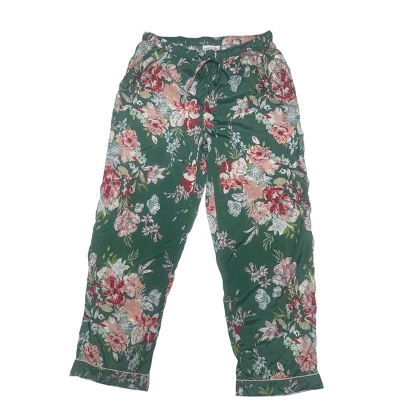 Cupcakes & Cashmere Green Floral Short Sleeve Pajama Set Women's Medium - Picture 4 of 10